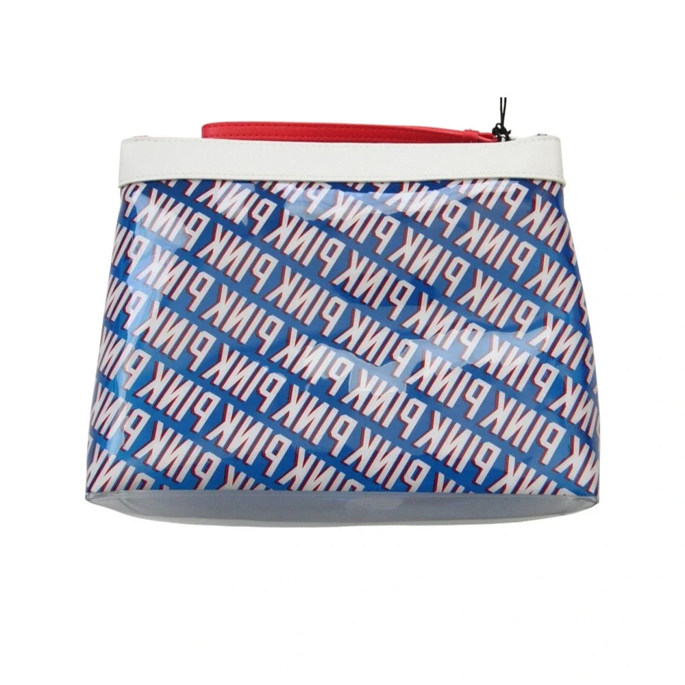 Victoria's Secret Pink Americana Bag Women OS Red White Blue New Clear Wristlet